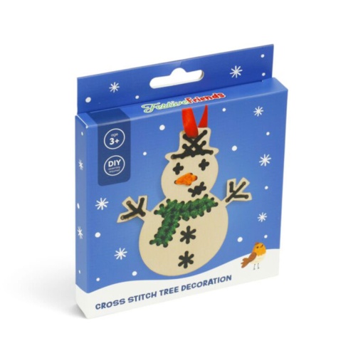 Kit ponto cruz pendente de madeira Festive Friends sortido
