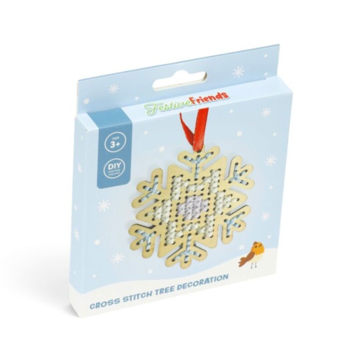 Kit ponto cruz pendente de madeira Festive Friends sortido