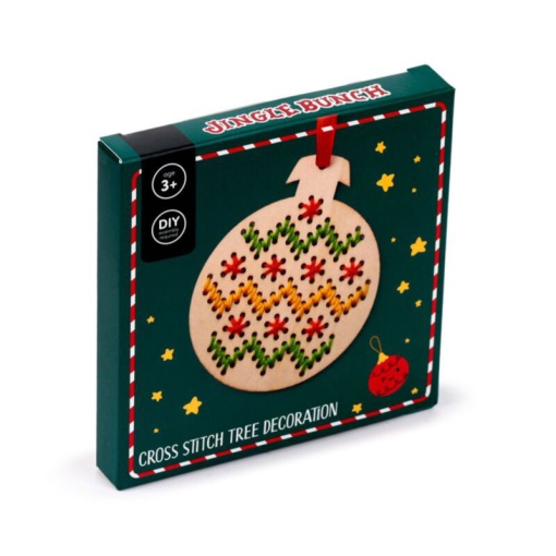 Kit ponto cruz pendente de madeira Jingle Bunch sortido