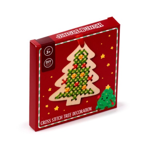 Kit ponto cruz pendente de madeira Jingle Bunch sortido