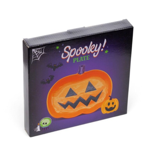 Spooky pumpkin ceramic plate