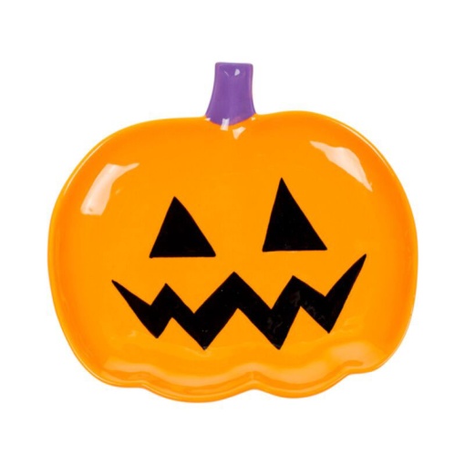 Spooky pumpkin ceramic plate