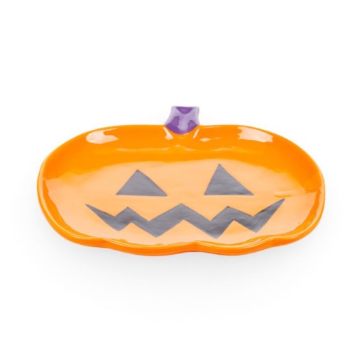 Spooky pumpkin ceramic plate
