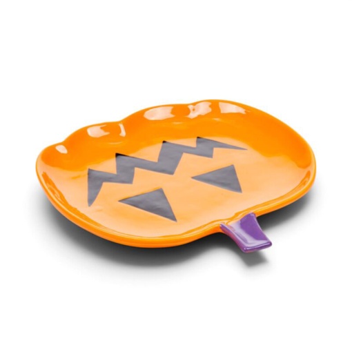 Spooky pumpkin ceramic plate