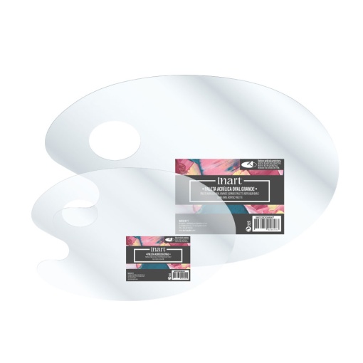 Large oval acrylic palette by Inart, 32x36cm.