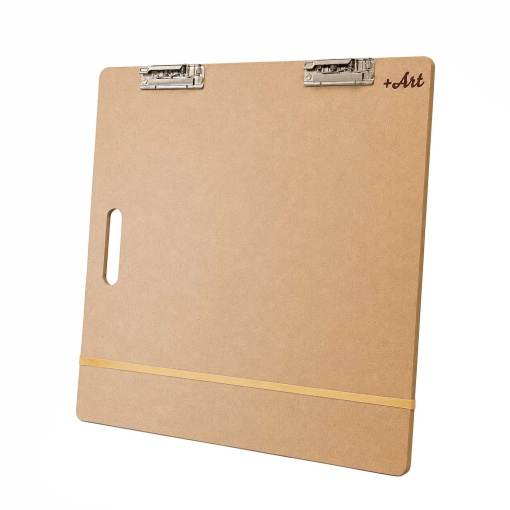Wooden clipboard with springs +Art 45.7x45.7cm
