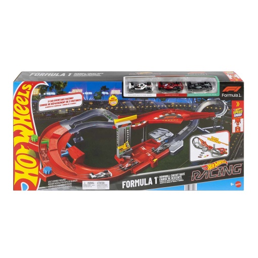 Pista de carreras Hot Wheels Racing Fórmula 1 Downhill Race Track Mattel JMC90