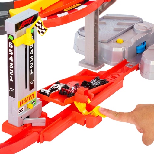 Pista de carreras Hot Wheels Racing Fórmula 1 Downhill Race Track Mattel JMC90