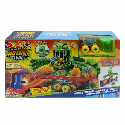 Hot Wheels Monster Trucks Mutant Chaos Track Monster Defeat Mattel JMK90