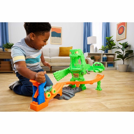 Hot Wheels Monster Trucks Mutant Chaos Track Monster Defeat Mattel JMK90