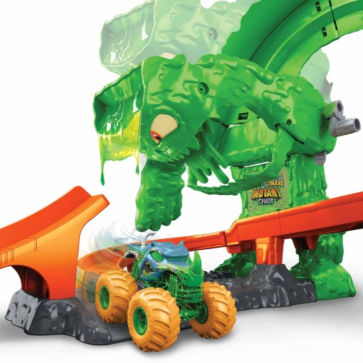 Hot Wheels Monster Trucks Mutant Chaos Track Monster Defeat Mattel JMK90