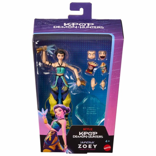 Zoey de K-Pop Demon Hunters con manos, caras y accesorios intercambiables, Mattel JRY32