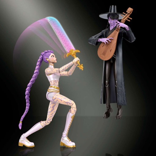 Cazadores de demonios de K-Pop Rumi y Jinu con manos, caras y accesorios intercambiables Mattel JRY40