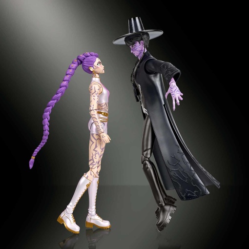 Cazadores de demonios de K-Pop Rumi y Jinu con manos, caras y accesorios intercambiables Mattel JRY40