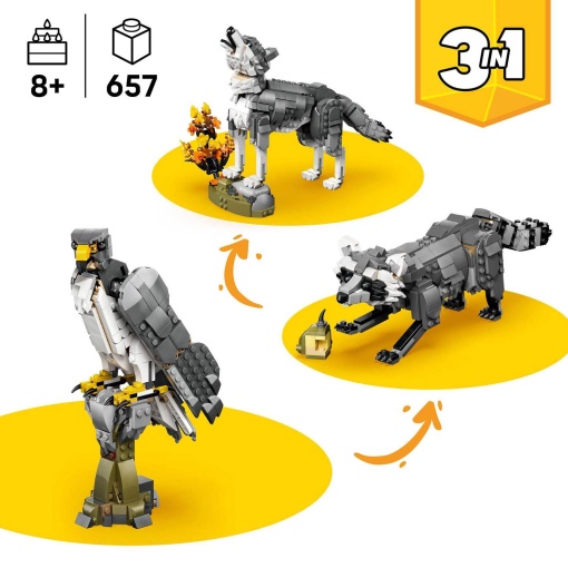 LEGO Creator 3-in-1 animais da floresta: lobo-cinzento 31393