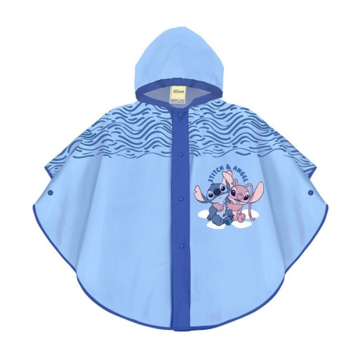 Disney Stitch waterproof poncho, blue.