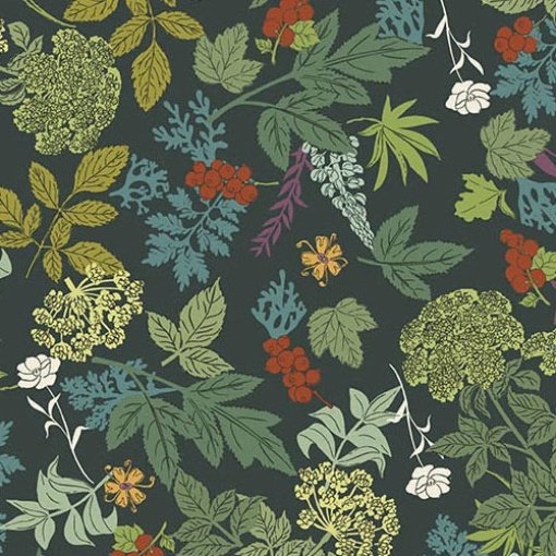 Andover Nordic Summer Wild Flora Deep Water Fabric 1x1.12m 10320/B