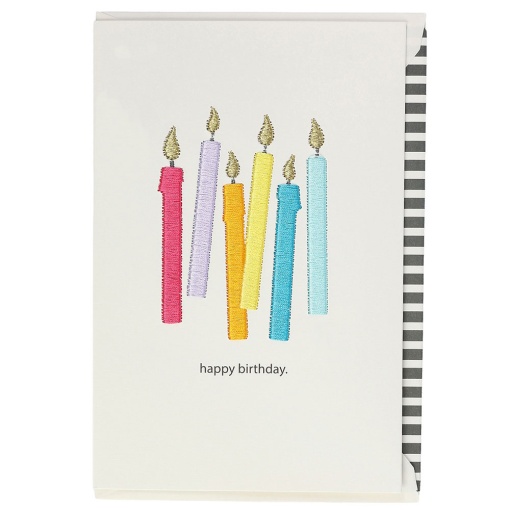 Postcard Artebene embroidered candles "Happy Birthday"