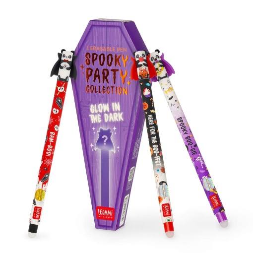 Bolígrafo de gel borrable que brilla en la oscuridad, Legami Halloween Spooky Party Collection Surprise