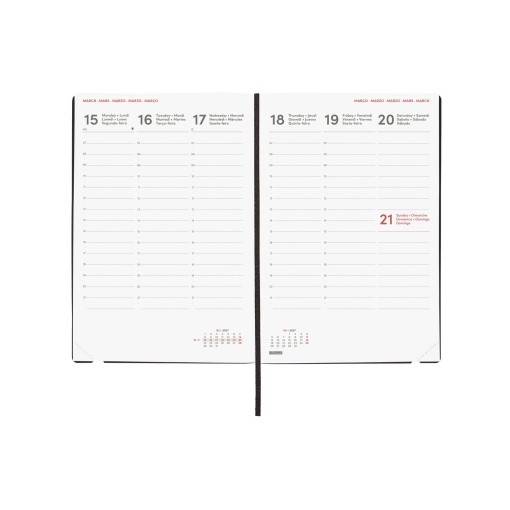 Weekly planner A5 2027 finocam Mara red