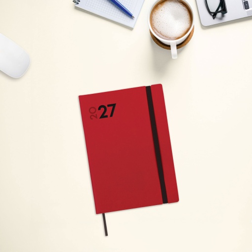 Weekly planner A5 2027 finocam Mara red