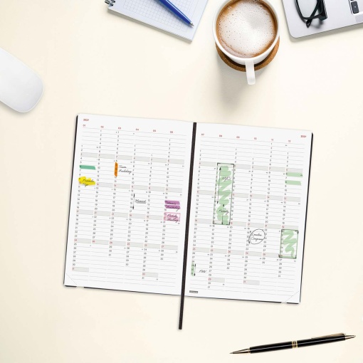 Weekly planner A5 2027 finocam Mara red