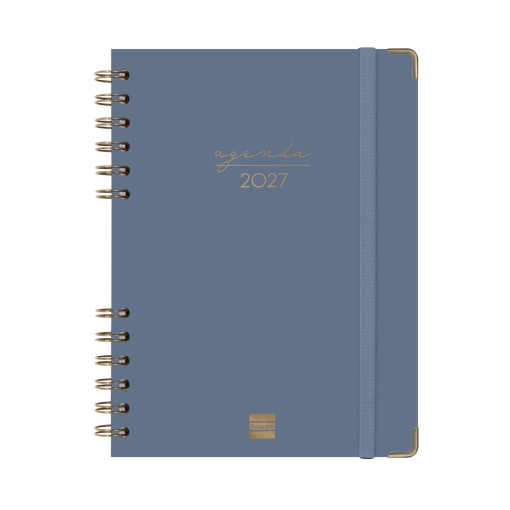 Weekly planner A5 2027 spiral bound Finocam Alma Azul