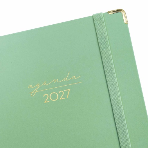 Weekly planner A5 2027 spiral bound Finocam Alma Verde