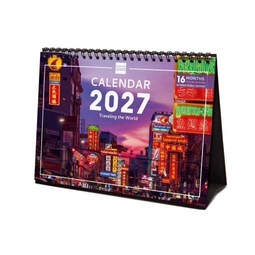 2027 Desk Calendar Finocam 21x15cm Traveling