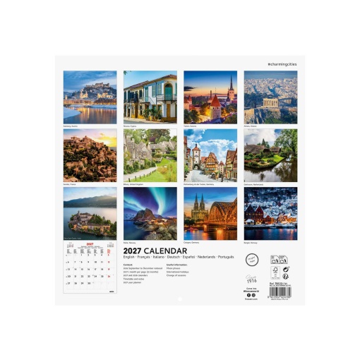 2027 wall calendar finocam 30x30cm Charming