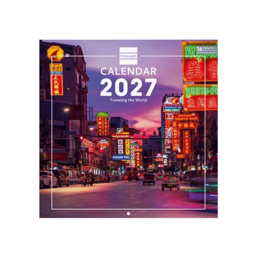 2027 Finocam Wall Calendar 30x30cm Traveling