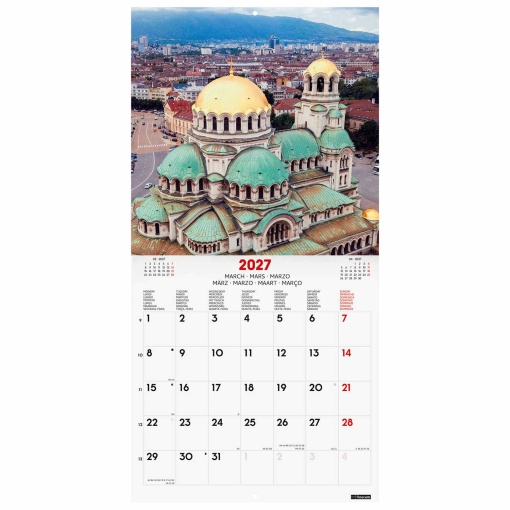 2027 Finocam Wall Calendar 30x30cm Traveling