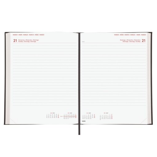 2-day-per-page A4 planner 2027 Finocam Milano black
