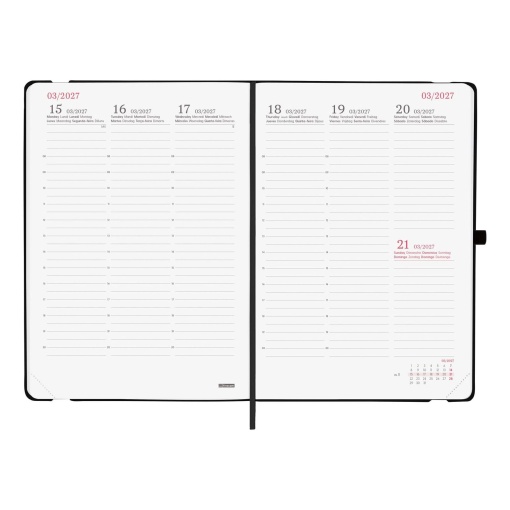 Weekly planner A5 2027 Finocam Capri black