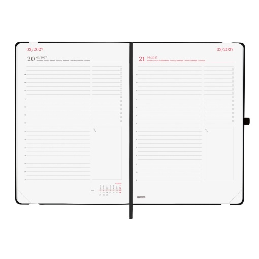 A5 2027 daily planner, Finocam Capri black