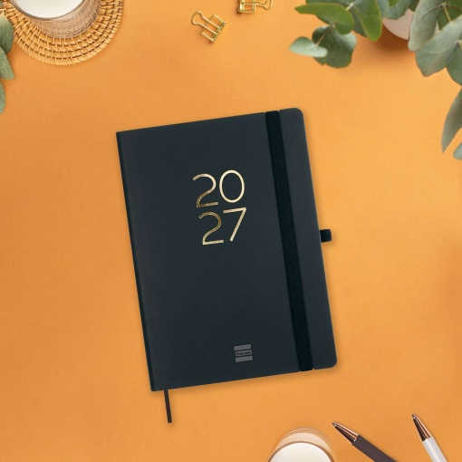 A5 2027 daily planner, Finocam Capri black