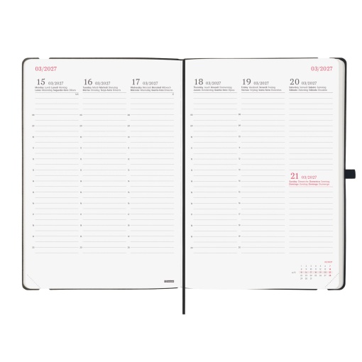 Weekly planner 176x250mm 2027 Finocam Capri black