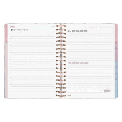 Daily planner 176x250mm 2027 spiral bound Finocam Optimal gray