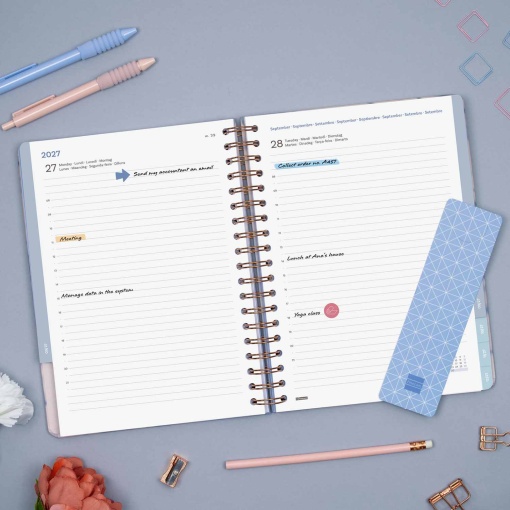 Daily planner 176x250mm 2027 spiral bound Finocam Optimal gray