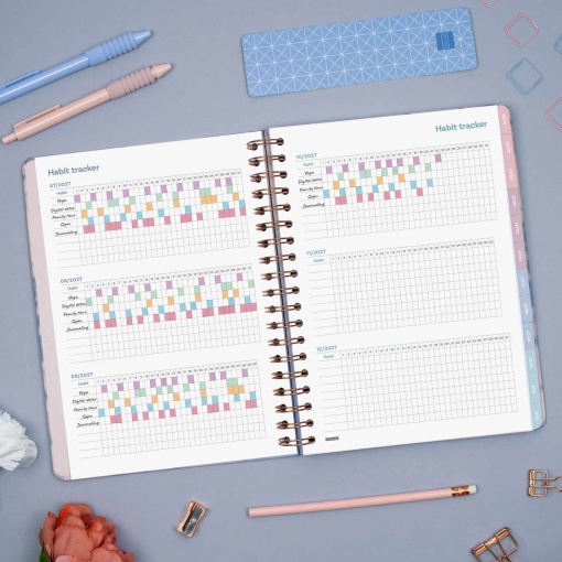Daily planner 176x250mm 2027 spiral bound Finocam Optimal gray