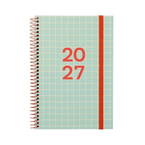 Weekly planner A5 2027 spiral binding Finocam Fashion squares