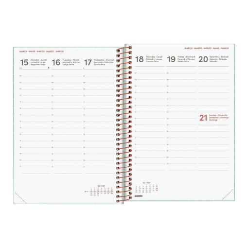 Weekly planner A5 2027 spiral binding Finocam Fashion squares