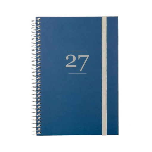 Weekly planner A5 2027 spiral bound, Finocam Fashion, blue