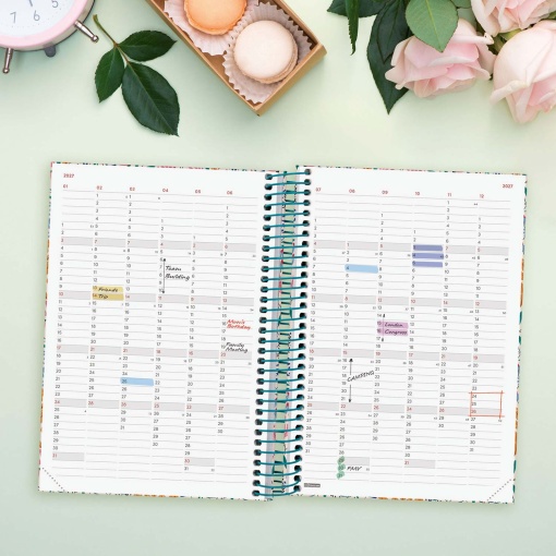 A5 2027 Spiral-Bound Daily Planner, Finocam Fashion, Spike