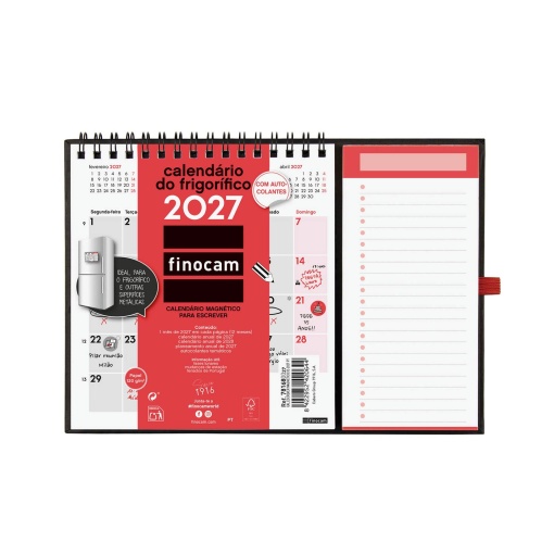 Magnetic wall calendar 2027 finocam 14x15cm