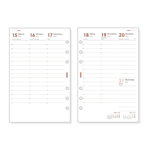 Weekly organizer refill 117x181mm 2027 finocam