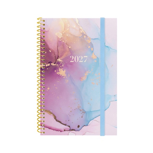 Weekly planner, 117x181mm, 2027, spiral bound, Finocam Beta Goldy