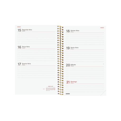 Weekly planner, 117x181mm, 2027, spiral bound, Finocam Beta Goldy