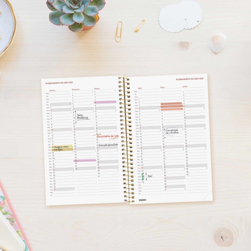Weekly planner, 117x181mm, 2027, spiral bound, Finocam Beta Goldy
