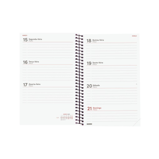 Weekly planner, 117x181mm, 2027, spiral bound, Finocam Beta, black.